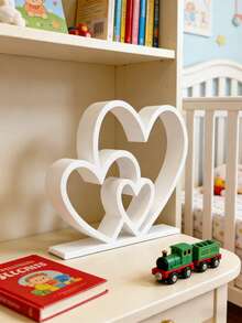 1pc Heart-Shaped Statue, Minimalist Black And White Design, Love Statue Decor, Bookshelf/Desk Ornament, Holiday/Housewarming Gift, Home Decor, Suitable For Nursery, Bedroom, Nursing Room - Multicolor - View 4