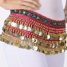 1件套肚皮舞亮片流苏裙，时尚肚皮舞腰带裙 - 彩色 - 查看 20