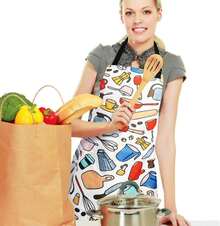 Sosolong Adjustable Waterproof Apron Bib Apron With 2 Pockets Cooking Kitchen Aprons For Women Men Chef - MàuF - Xem 2
