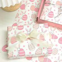 20 Sheets Easter Egg Rabbit Pattern Gift Wrapping Paper | Suitable For Weddings, Jewelry Making Display & Packaging, Easter, Valentine'S Day, Birthday Gifts, Bouquet Packaging, Gift Bag Filling, Party Gifts - Multicolor - View 4