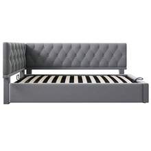Single Bed 90x200cm, Sofa Bed With Hydraulic Storage, Velvet, Without Mattress, Multicolour Optional.