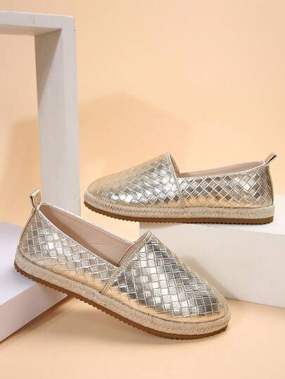 New Handmade Hemp Rope Sole Golden Casual Fashion Vacation Slip-On Shoes, All-Match Versatile Minimalist Lightweight Comfortable Shoes, Suitable For All Seasons