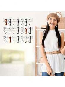 1 件亚克力眼镜架 - 壁挂式时尚眼镜收纳盒，15 X 1.5 英寸，透明，节省空间的设计，易于安装，适合家庭/商店展示、眼镜收纳，非常适合客厅、卧室、公寓、性别揭秘派对，非常适合生日、婚礼、派对，是送给同事、朋友和家人的完美礼物，适合返校 - 彩色 - 查看 4