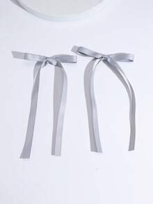 2个芭蕾舞风格女士简约丝带蝴蝶结发夹，适合各种场合，可爱花朵发夹，情人节礼物，发爪夹，发卡，学生用品，优雅，学院风，女士冬季装扮，蝴蝶结，发饰