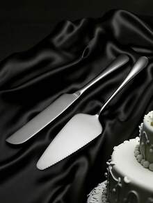 1pc/2pcs Stainless Steel Cake Spatula, Cake Knife, Dessert Knife, Bread Knife, Wedding Birthday Cake Serving Knife, Pizza Peel - Silver - View 8