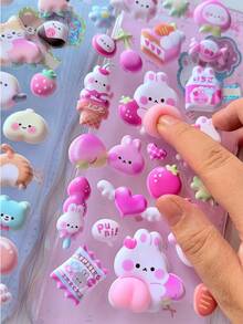 3D Butt-Shaped Stickers, Cute Bear & Rabbit Butt Stickers, Stress Relief Squeeze Toy, DIY Phone Case Decor