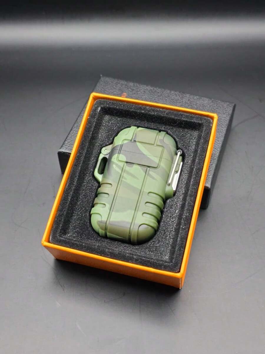 Encendedor recargable de gas butano ideal para camping, fogatas o actividades al aire libre - Verde militar - Ver 1