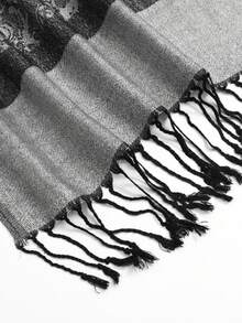 1pc Fashion Paisley Pattern Cashmere Shawl Scarf, Women's Cashmere Jacquard Scarf, Warm Knitted Blanket Shawl For Winter, Muslim Hijab