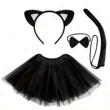 4pcs Leopard Print Costume Set, Animal Costume Accessories Combo, Carnival Costume Props, Photo Props - Multicolor - View 8