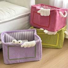 1个可爱小怪兽收纳篮，家用玩具零食收纳篮，可折叠大容量置物篮，适用于客厅、卧室、宿舍、办公室等家居空间，兼具房间装饰和家居装饰功能。 - 彩色 - 查看 2