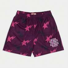 New Summer  EE Basic Mesh Shorts Classic Floral Print Gym Shorts Men's Basketball Sports Shorts Men's Beach Shorts PSV9 - hồng xanh JB 163 - Xem 11