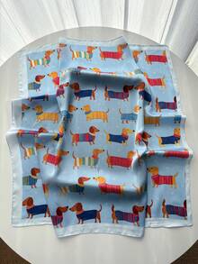 1条时尚新款小方巾，女士装饰领巾，专业颈部围巾，披肩 - 彩色 - 查看 2