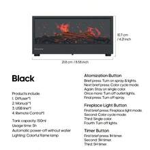 kinscoter 1pc USB 150ml Mini Fireplace Humidifier, Ultrasonic Portable Campfire Aroma Diffuser With LED Night Light And Remote Control, Suitable For Home Office Gift - Multicolor - View 14