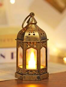 1个复古迷你手持装饰灯笼，带电池，室内家居装饰灯，桌面装饰，卧室装饰，壁挂式夜灯，适用于婚礼派对节日装饰，LED室内装饰灯笼 - 彩色 - 查看 6