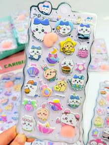 New Squeeze-Type Toilet Stickers, 3D Embossed Cute Cartoon Patterns, DIY Stress Relief Stickers, Suitable For Children And Mobile Phones - Multicolor - View 8