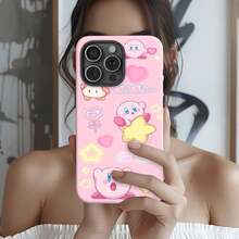 Fondo de pantalla rosa de  con una estética pixel art adorable. Esta elegante funda es compatible con iPhone 17, 16, 15, 14 Pro Max, 13, 12, 11, XR y XS Plus. Fabricada en TPU flexible, resistente a golpes y arañazos, ofrece una excelente protección contra caídas y un agarre cómodo. Es un regalo ideal para familiares, amigos y seres queridos, y una opción perfecta para festivales. - Blanco - Ver 1