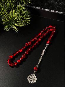 New Multicolor 45 Beads Resin Single Strand Tasbih, Meticulously Crafted With Silver Ornaments, Islamic Religious Ritual, Collector-Grade Faith Accessory - Multicolor - View 19