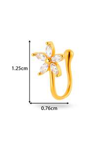 Toppiercing 1 Peça Clipe de Nariz Versátil de Moda com Zircônia Micro-Incrustada em Formato de Coração, Lua, Estrela, Flor, Anel de Nariz Falso Sem Perfuração - Multicolorido - Visão 5