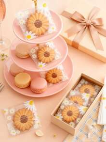 500pcs Small Chrysanthemum Snowflake Pastry Nougat Mung Bean Cake Packaging Bags, Ice Skin Mooncakes, Egg Yolk Pastry Transparent Machine Sealed Bags, Baking Machine Sealed Bags, Milk Jujube Cake And Pastry Bags, Mooncake And Candy Bags, Baking Nougat Self-Sealed Bags, Candy Self-Sealed Bags, Personalized Packaging Bags, Baking Snack Self-Adhesive Bags, Food Packaging, Thanksgiving Gifts, Halloween Gifts, Valentine's Day Gifts, New Year Gifts - Multicolor - View 7