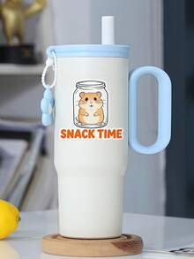 1pc Snack Time Hamster Sticker - Fun Sticker That Can Be Applied To Notebooks, Water Bottles, And Other Items! A Perfect Gift For Animal Lovers, Hamster Fans, And Snack Enthusiasts. Scrapbook Supplies Scrapbook Stationery Stickers - Multicolor - View 4