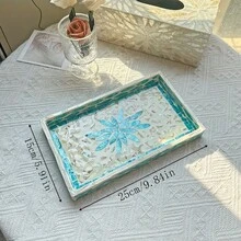 1 Stück INS Stil Dekoschale mit Muscheleinlage, bunte Patchwork Quadrate, handgefertigt. Geeignet zur Dekoration von Wohnzimmer Couchtisch, Esstisch und für den täglichen Gebrauch. Kann auch als Geschenk oder Partytischdekoration verwendet werden.