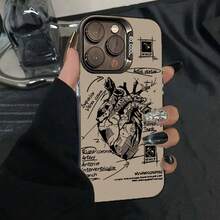 时尚个性化心形图案手机壳，兼容 17/16/15/14/13/12/11 Pro Max/17/Air/14/15/16 Plus/16e/X/XS Max/XR/7/8 Plus，防震保护套 - 彩色 - 查看 3