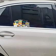 汽车侧窗上贴有一套可爱的卡通猫咪贴纸——耐用防水——也适用于笔记本电脑、水瓶、卡车、手机、摩托车、窗户、墙壁、杯子——粘性强，经久耐用。 - A - 查看 4