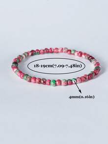 1pc 4mm Mini Energy Stone Charm Bracelet, Natural Stone Layered Bracelet, Agate Beads Yoga Healing Bracelet Jewelry For Women Men Best Friend Gift, Festival Gifts - Multicolor - View 54