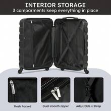 4 Piece Luggage Set 16/20/24/28 Inch Hardside Lightweight Suitcase With Spinner Wheels (Purple) - 黑色 - 查看 6