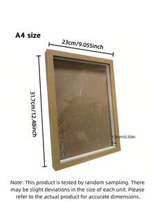 Khung ảnh rỗng nhiều kích cỡ 1/7 inch, khung gỗ vuông tối giản để bàn, thích hợp trang trí nhà cửa, treo ảnh, cá nhân hóa DIY, trưng bày thương mại, trưng bày mẫu vật và bộ sưu tập. - Màu gỗ - Xem 7
