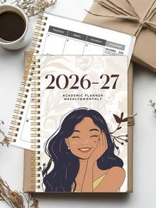 2026-2027学年月度计划本，24个月日历周计划本，适用于学习计划和时间管理，A5尺寸，学生和教师的理想之选，返校用品，2026新年礼物 - 彩色 - 查看 3