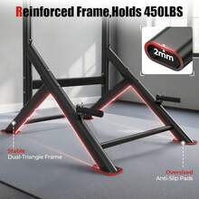 FEIERDUN Power Tower Pull Up Bar Station, 450LBS Stable Pull Up Dip Station For Home Gym Strength Training Equipment - Black - View 9