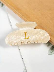 1pc Minimalist Personalized Creative Letter Acetate Hair Claw Clip, Elegant Elegant Versatile Bun Claw Clip Hair Accessory