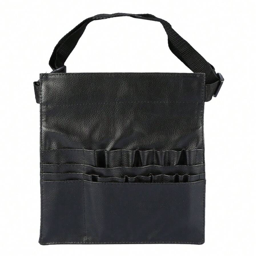 Étui organisateur de pinceaux de maquillage professionnel en polyuréthane noir avec de multiples poches pour les maquilleurs, idéal pour les voyages et un usage quotidien. - Noir - Voir 1