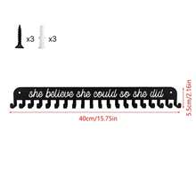 Estante de exhibición de medallas de metal, organizador de colgador montado en la pared, soporte de premios de gran capacidad, decoración para el hogar de carreras, fútbol, deportes y karate - A1 - Ver 8