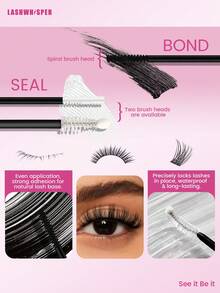 DIY Eyelash Extension Kit - Pointed Single Lashes, D-Curl Fluffy Lash Clusters, Manga Fairy Style - Pink - View 6