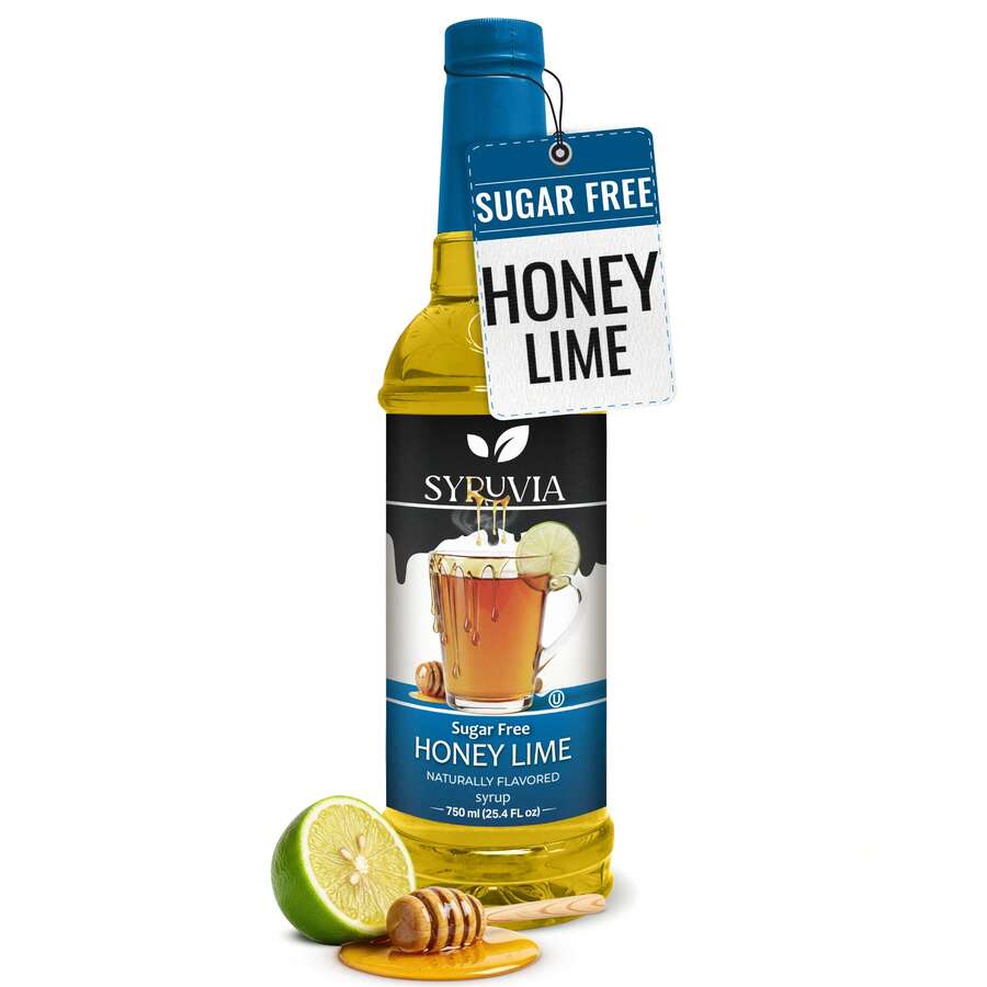 Syruvia Sugar-Free Honey Lime Flavored Syrup - 25.4 Fl Oz Premium Flavoring Syrup - Kosher, Gluten Free, Perfect For Drinks, Soda, Shakes, Cocktails, Desserts And More. - 25.4 Fl Oz - View 1