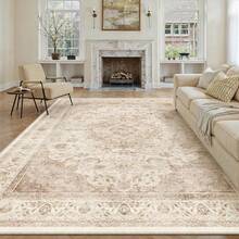 Elegant Floral Pattern Beige And Cream Vintage Design Area Rug Washable Rug Vintage Traditional Floor Cover Foldable Thin Retro Accent Indoor Non Slip Carpet Print Mat Bedroom Living Room Bathroom Home Decor Large Carpets Dining Room Rug Kitchen Rugs For Entryway - A - 查看 2