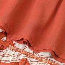 PatPat Family Matching Outfits Coral Leaf Print Halter Dress Or Short-Sleeve Shirt Set Summer  Vacation Collection - 紅色 - 查看 8