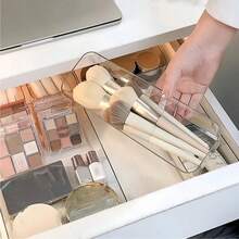 8pcs Set Minimalist Transparent Drawer Organizer Boxes, For Storing Small Items, Makeup And Cosmetic Tools, Drawer Storage - Clear - View 3