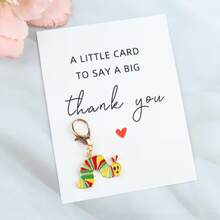 Tarjeta de agradecimiento, llavero colorido y adorable, tarjeta postal pequeña para el Día del Maestro, aprecio a los empleados, aliento y bendición para amigos cercanos - Azul cielo - Ver 9