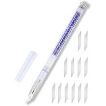 Exacto Knife Set, Bling Hobby Knife Pen With Blade Refills, Craft Cutting Tools For Scrapbooking Stencil Washi Tape Sticker Cutter, Purple - Purple - View 1