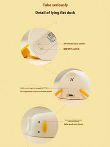 1个新款硅胶卧鸭台灯，畅销产品。这款可爱的鸭子夜灯是绝佳的床头伴侣。USB充电底座。柔和的灯光不会让眼睛感到疲劳。适合作为礼物送给家人和朋友，也可以用作减压工具。 - 彩色 - 查看 9