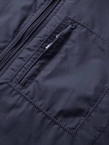 Jackets For Men,Men's Autumn/Winter Outdoor Casual Jacket, Plus Size, Medium-Length, Fleece-Lined, Thickened, Waterproof And Breathable Coat. - Lớp lót lông cừu màu xanh đậm - Xem 6