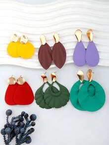 Betykuku 6pairs Round & Water Drop Earrings - Multicolor - View 7