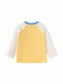 Balabala Tom And Jerry Boys Long Sleeve T-Shirt, Crew Neck, Fun Cartoon Print, Soft Comfortable Fabric, Spring Casual Wear - Medium Yellow - View 2