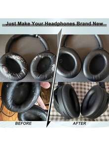 适用于 WH-1000XM4 (WH1000XM4) 耳机的替换耳垫，隔音泡沫耳垫，加厚设计