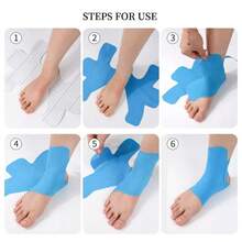 2pcs Pre-Cut Elastic Exercise Ankle Tape Stretching Stable Support Ankle Protector Muscle Patch Breathable Sports Bandage Prevent Sprains - Multicolor - View 5