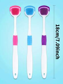 1/3/6pcs Soft Silicone Tongue Cleaner, Double-Sided Design, Gentle Cleaning For Sensitive Tongue, Removes Bad Breath, Unisex Home & Travel Fresh Breath Tool, Easy To Clean - White - View 7