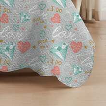 Double-Sided Single Bedspread Set For Girls And Children, Premium Decoration, 2 Pieces. Unmissable! - Love - View 3